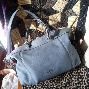 Coach Light Blue Leather Shoulder Bag